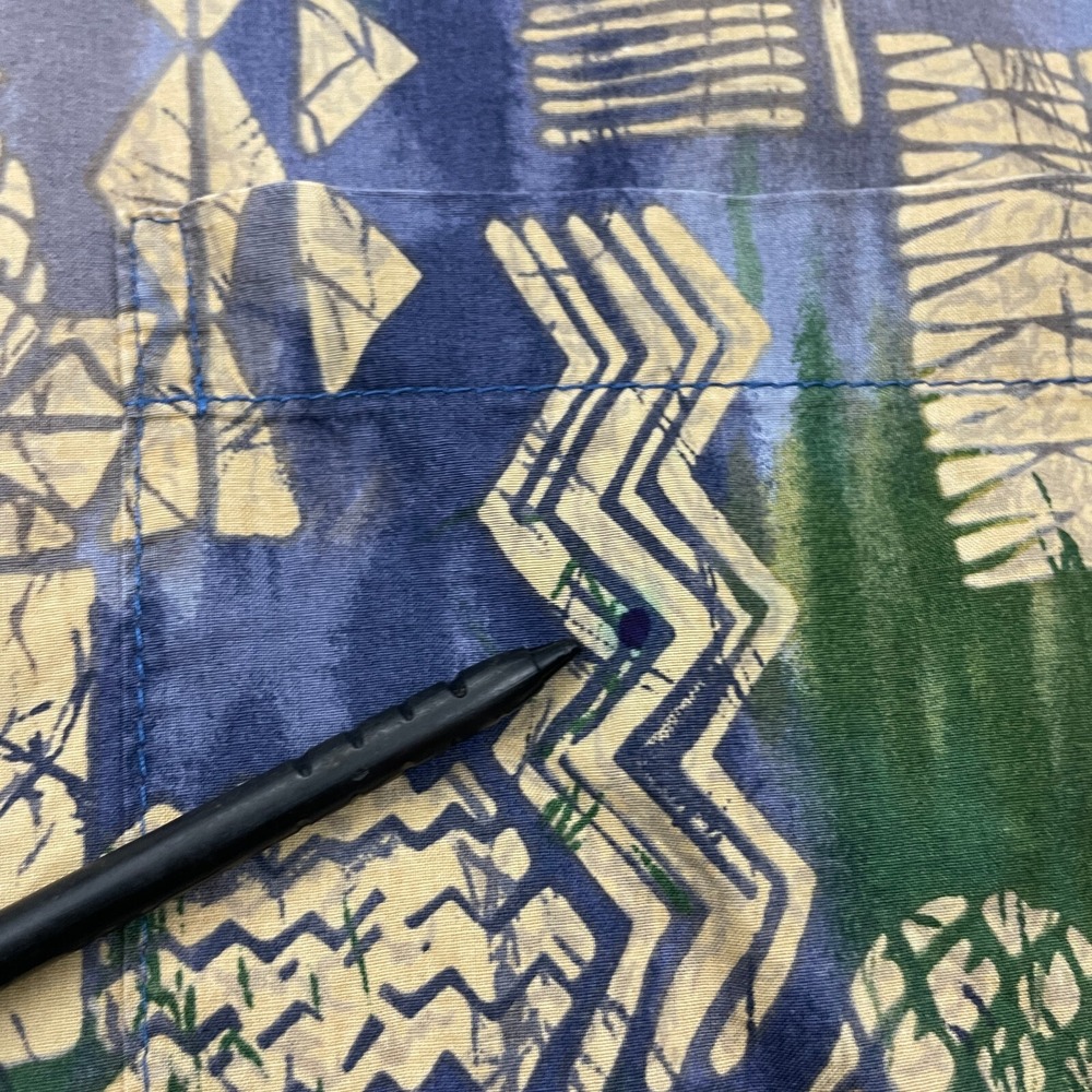 VTG Tori Richard Hawaiian Shirt‎ Mens XL Multicolor Tribal Aztec Cotton Lawn 80s - Picture 14 of 15